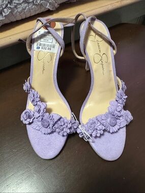 Jessica Simpson Lilac Floral Strappy Heels